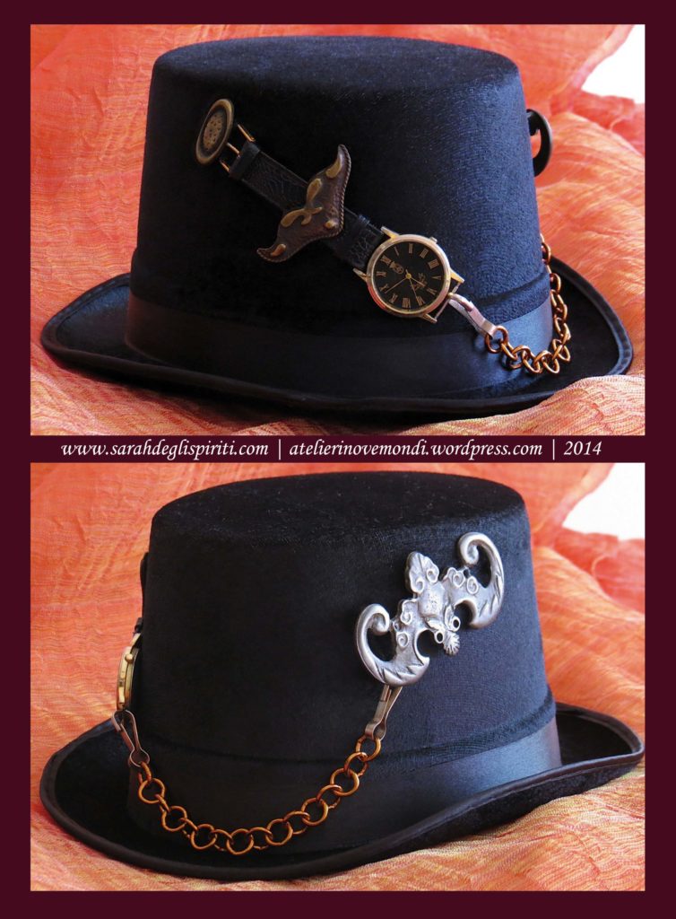 Cappello n. 2 decorato in stile Steampunk by Sarah Bernini/Sarah Degli Spiriti.
